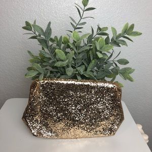 ** J.Crew Gold Fairy Dust Glitter Evening Clutch**